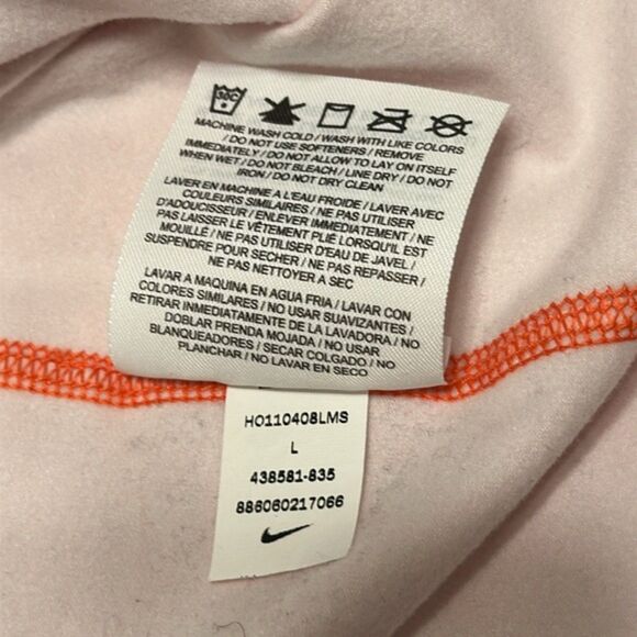 Nike Pro Combat Shirt Womens Large Orange Fitted Dri-Fit Long Sleeve Compression - Picture 8 of 10